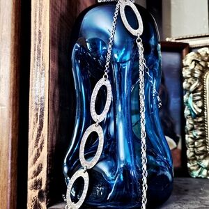 VTG 925 SS 2009 Silpada Catalog Large Hammered Oval Link 3-Tier Necklace N1720